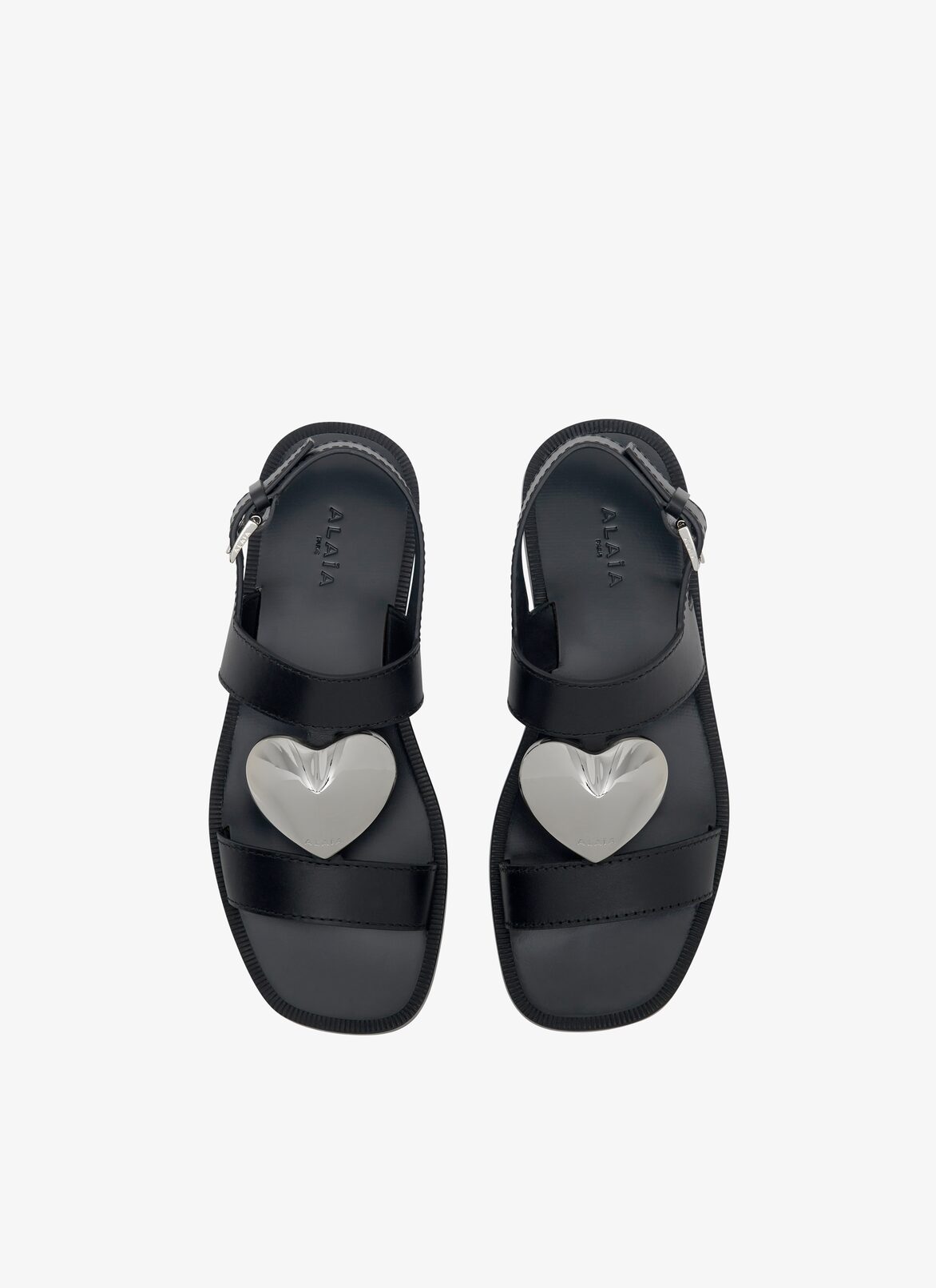 FLAT SANDALS Le cœur IN LAMBSKIN ALAÏA BLACK FLAT SANDALS LE CŒUR IN LAMBSKIN